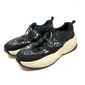 Zara Basic Platform Sneakers Woman’s Size 8 Leopard Print